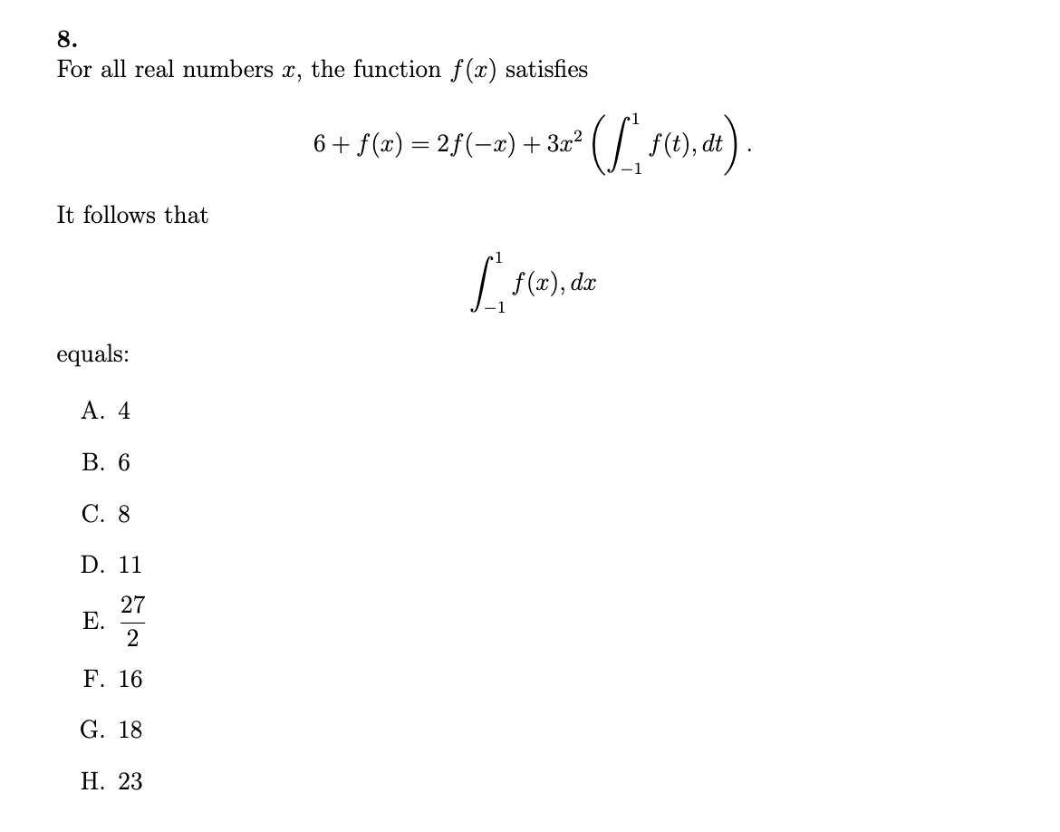 Sample TMUA question